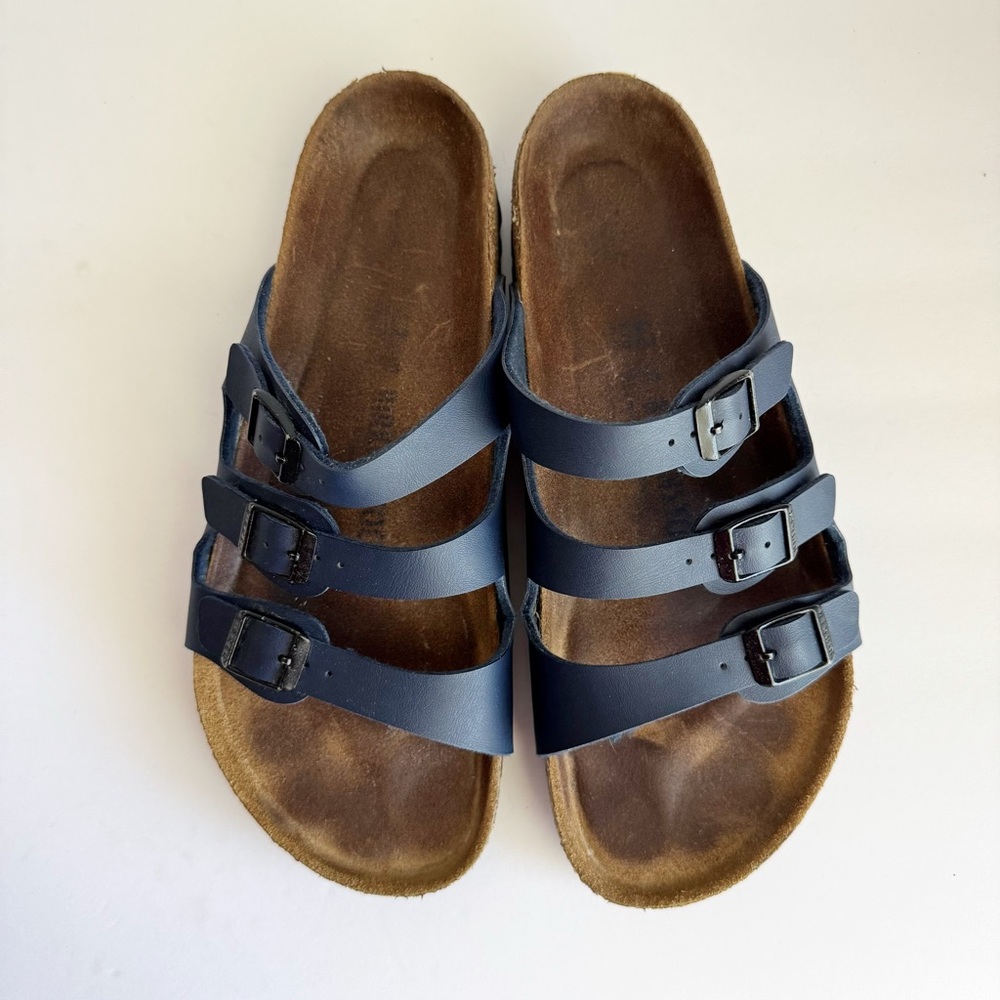 Birkenstock Florida Women’s Navy Blue Triple Strap Sandals 42 size 11